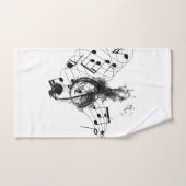 Luxuriöse Musiknote schwarz-weiß Badhandtuch Set (Handtuch)