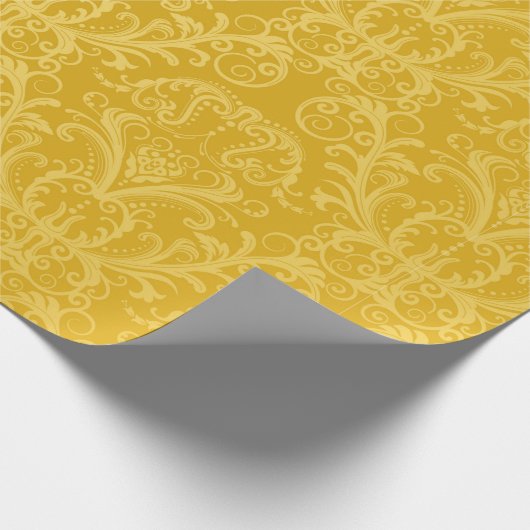 Luxuriöse, nahtlose, goldfarbene Tapete Geschenkpapier (Ecke)