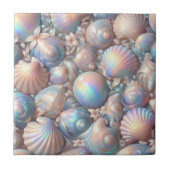 Luxuriöse nautische Dekoration | Opal Seashells Be Fliese (Vorderseite)