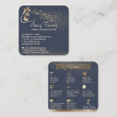 Luxuriöse Navy Gold Square Spray Tan Aftercare Quadratische Visitenkarte (Vorne/Hinten)