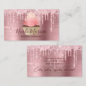 Luxuriöse Niedliche Pink Cupcake Bäckerei Süßigkei Visitenkarte (Vorne/Hinten)