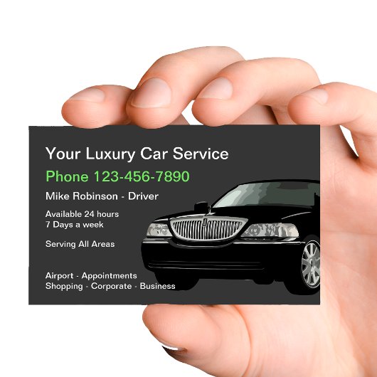 Luxuriöse öffentliche Verkehrsmittel Taxi Service Visitenkarte