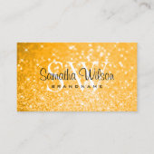 Luxuriöse Orange Glitzer Luminous Stars Initials Visitenkarte (Vorderseite)