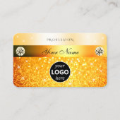 Luxuriöse Orange Glitzer Sparkling Stars mit Logo Visitenkarte (Vorderseite)