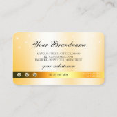 Luxuriöse Orange Glitzer Sparkling Stars mit Logo Visitenkarte (Rückseite)