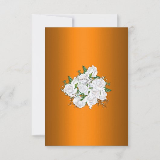 Luxuriöse Orange und White Rose Bouquet Save The Date (Rückseite)