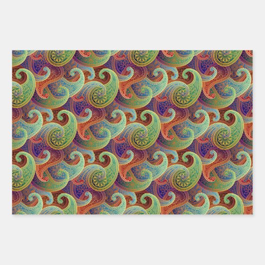 Luxuriöse Paisley Patterns Geschenkpapier Set (Vorderseite 3)