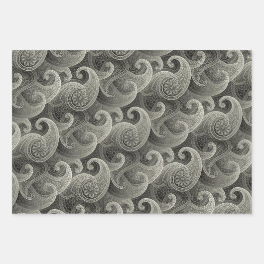Luxuriöse Paisley Patterns Geschenkpapier Set (Vorderseite 2)