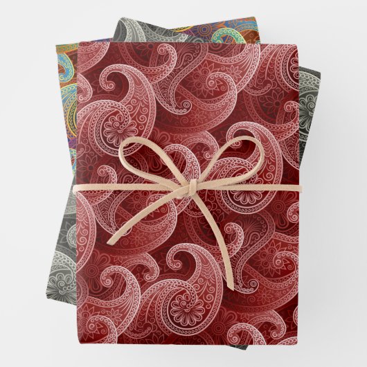 Luxuriöse Paisley Patterns Geschenkpapier Set (Beispiel)