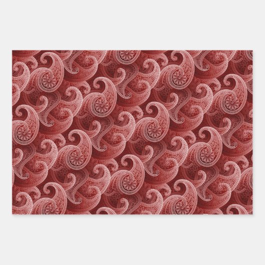 Luxuriöse Paisley Patterns Geschenkpapier Set (Vorderseite)