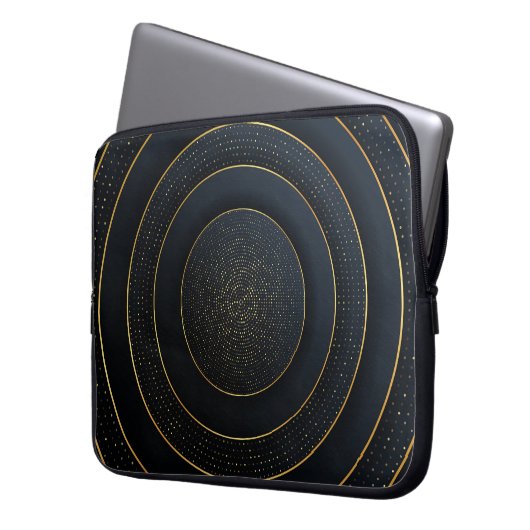 Luxuriöse Papier schneiden: Golden Gradient. Laptopschutzhülle (Vorderseite Links)