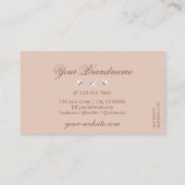Luxuriöse Pastel Rose Coral Sparkling Diamonds Visitenkarte (Rückseite)