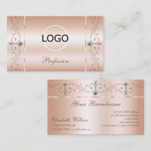 Luxuriöse Pastel Rose Coral Squiggled Jewels Logo 