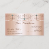 Luxuriöse Pastel Rose Coral Squiggled Jewels Logo  Visitenkarte (Rückseite)