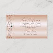 Luxuriöse Pastel Rose Coral Verziert Squiggled Jew Visitenkarte (Rückseite)