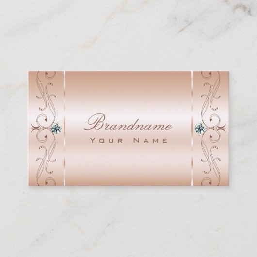 Luxuriöse Pastel Rose Coral Verziert Squiggled Jew Visitenkarte (Vorderseite)