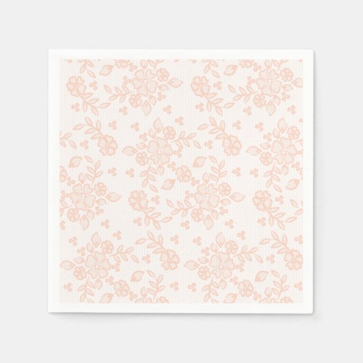 Luxuriöse Peach Blume Lace Napkins Serviette (Vorderseite)