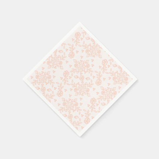 Luxuriöse Peach Blume Lace Napkins Serviette (Ecke)