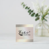 Luxuriöse Perlholografisches Logo Quadratische Visitenkarte (Stehend Vorderseite)