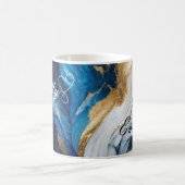 Luxuriöse Personalisiert Blue & Gold Marble Tasse (Mittel)