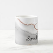 Luxuriöse Personalisiert Gray Gold Abstrakt Marble Kaffeetasse (Mittel)