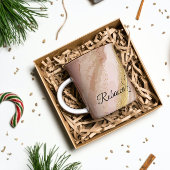 Luxuriöse Personalisierte Braun & Gold Aquarellfar Kaffeetasse