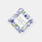 Luxuriöse Personalisierte florale Anemone Lila Hoc Serviette (Ecke)