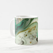 Luxuriöse Personalisierte Green & Gold Marble Tass Kaffeetasse (Vorderseite Links)
