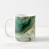 Luxuriöse Personalisierte Green & Gold Marble Tass Kaffeetasse (Links)