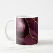 Luxuriöse Personalisierte Maroon & Gold Marmor Kaf Kaffeetasse (Links)