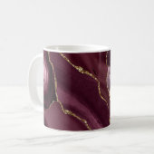 Luxuriöse Personalisierte Maroon & Gold Marmor Tas Kaffeetasse (Vorderseite Links)
