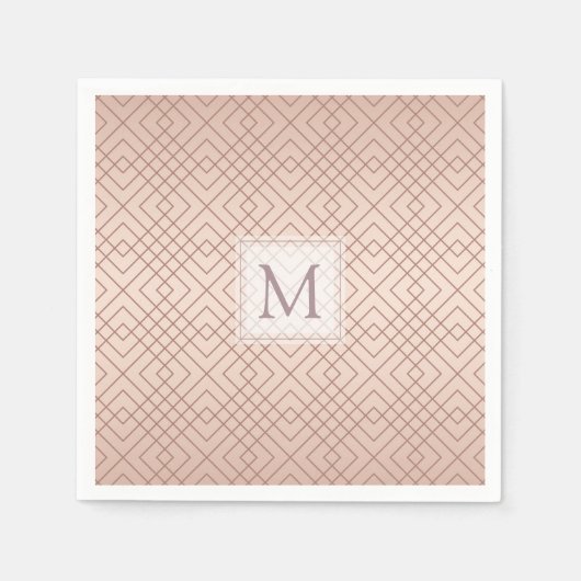 Luxuriöse Personalisierte Muster Rose Gold Serviette (Vorderseite)