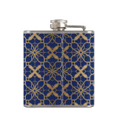 Luxuriöse personalisierte Navy- und Goldflasche fü Flachmann (Rückseite)