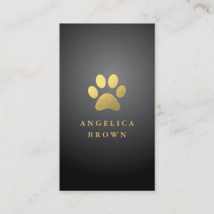 Luxuriöse Pet Business Card - Gold Paw Design Visitenkarte