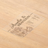 Luxuriöse Pfingstrose Minimalistische Hochzeit Acryleinladungen (Ablage )