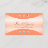 Luxuriöse Pfirsichfarben mit glänzenden Diamanten Visitenkarte (Vorderseite)