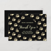 Luxuriöse Pfoten Muster danke Karte (Vorne/Hinten)