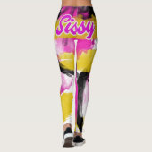 Luxuriöse Pink Bimbo Sissy Leggings (Rückseite)