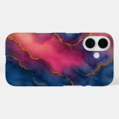 Luxuriöse Pink Blue Gold Marmor Handy Case (Rückseite (Horizontal))