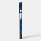 Luxuriöse Pink Blue Gold Marmor Handy Case (Rückseite / Links)