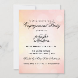 Luxuriöse Pink Bokeh Light Chic Engagement Party Einladung