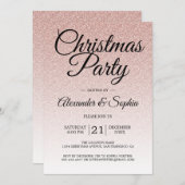 Luxuriöse Pink Glitzer Ombre Party Einladung (Vorne/Hinten)