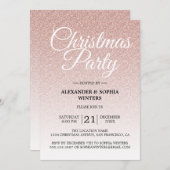 Luxuriöse Pink Glitzer Ombre Party Einladung (Vorne/Hinten)