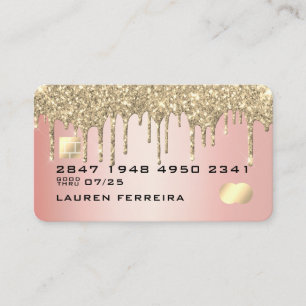 Luxuriöse Pink Gold Glitzer Imitate Debit Card Visitenkarte