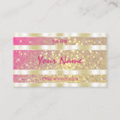 Luxuriöse Pink Lila Gold Glitzer Stars Elegante Visitenkarte (Vorderseite)
