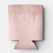 Luxuriöse Pink Rose Gold Funkelnd Glitzer Fringe Dosenkühler (Rückseite)