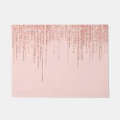 Luxuriöse Pink Rose Gold Funkelnd Glitzer Fringe Fußmatte (Vorderseite)