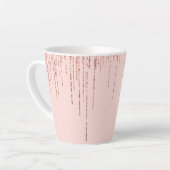 Luxuriöse Pink Rose Gold Funkelnd Glitzer Fringe Milchtasse (Linke Ecke)