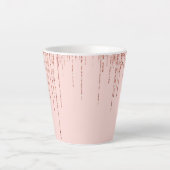 Luxuriöse Pink Rose Gold Funkelnd Glitzer Fringe Milchtasse (Vorderseite)