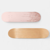 Luxuriöse Pink Rose Gold Funkelnd Glitzer Fringe Skateboard (Horizontal)